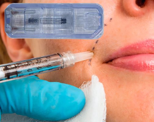 Ο σταυρός σύνδεσε το Hyaluronic όξινο δερμικό χειλικό υλικό πληρώσεως πηγουνιών μάγουλων